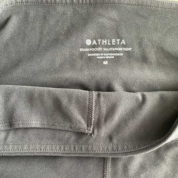 Athleta Salutation Tight Leggngs 7/8 High Rise Black with Pockets, Size Medium - Picture 5 of 7
